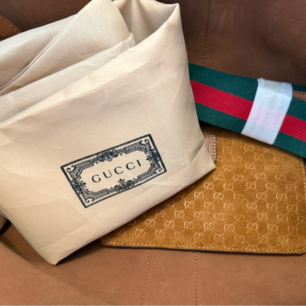 I N S P I R E D GG brown large suede tote - Picture 7 of 10